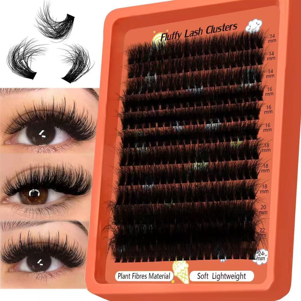 Eyelash Extension Home Service - ขนตาปลอมแบบกลุ่มฟูฟ่อง 80D-100D รุ่น 8D D Curl