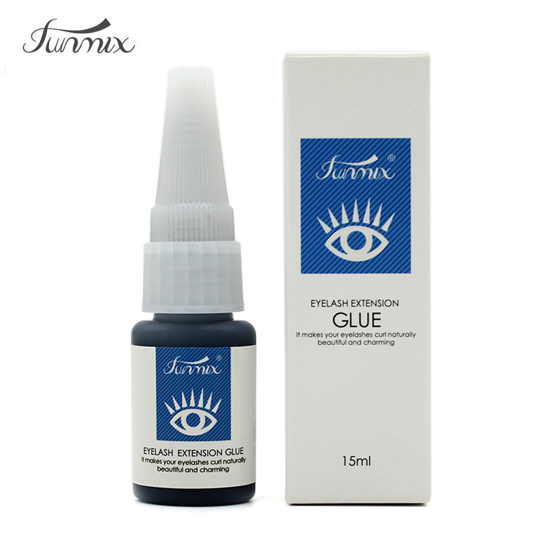Eyelash Extension Eye Irritation - 15มล. Funmix กาวขนตาสีดำนำเข้าจากเกาหลีไม่มีควันไม่ระคายเคืองกาวติดขนตาแห้งเร็วแบบที่ต่อขนตา