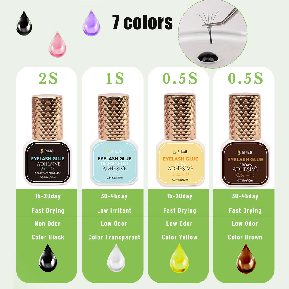 Eyelash Extension Eye Irritation - กาวติดขนตาปลอมสำหรับมืออาชีพ5/10มล. 0.3วินาทีแห้งเร็วกาวต่อขนตายาวสีชมพูสีน้ำตาลไม่ระคายเคือง