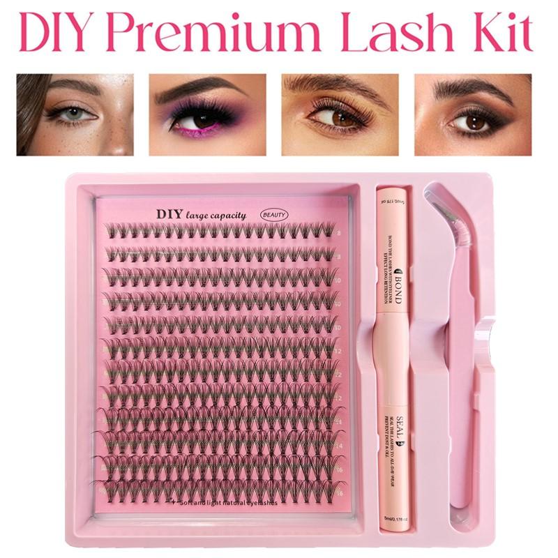 Eyelash Extension Home Service - ชุดต่อขนตา DIY แบบช่อ ขนตาเส้นต่อเส้น แหนบมืออาชีพ ชุดอุปกรณ์ครบชุดสำหรับร้านเสริมสวยและใช้ในบ้าน