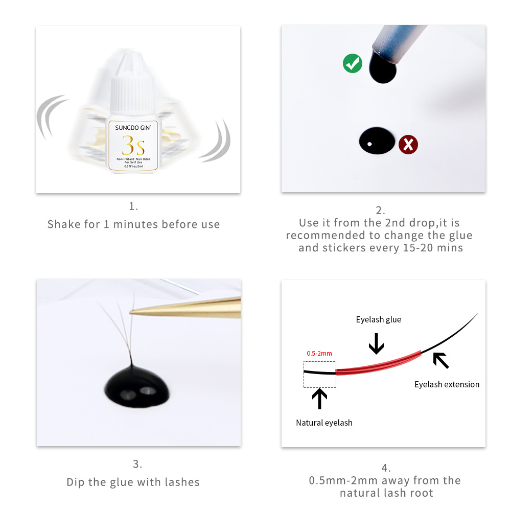 Eyelash EXTENSION กาว 3S แห้งเ - Eyelash Extension Eye Irritation บทวิจารณ์และราคา