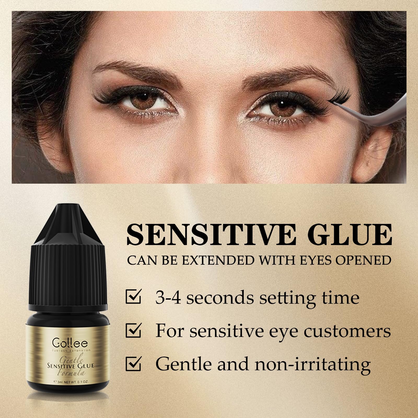กาวติดขนตาปลอมแบบกลุ่ม Gollee  - Eyelash Extension Eye Irritation บทวิจารณ์และราคา