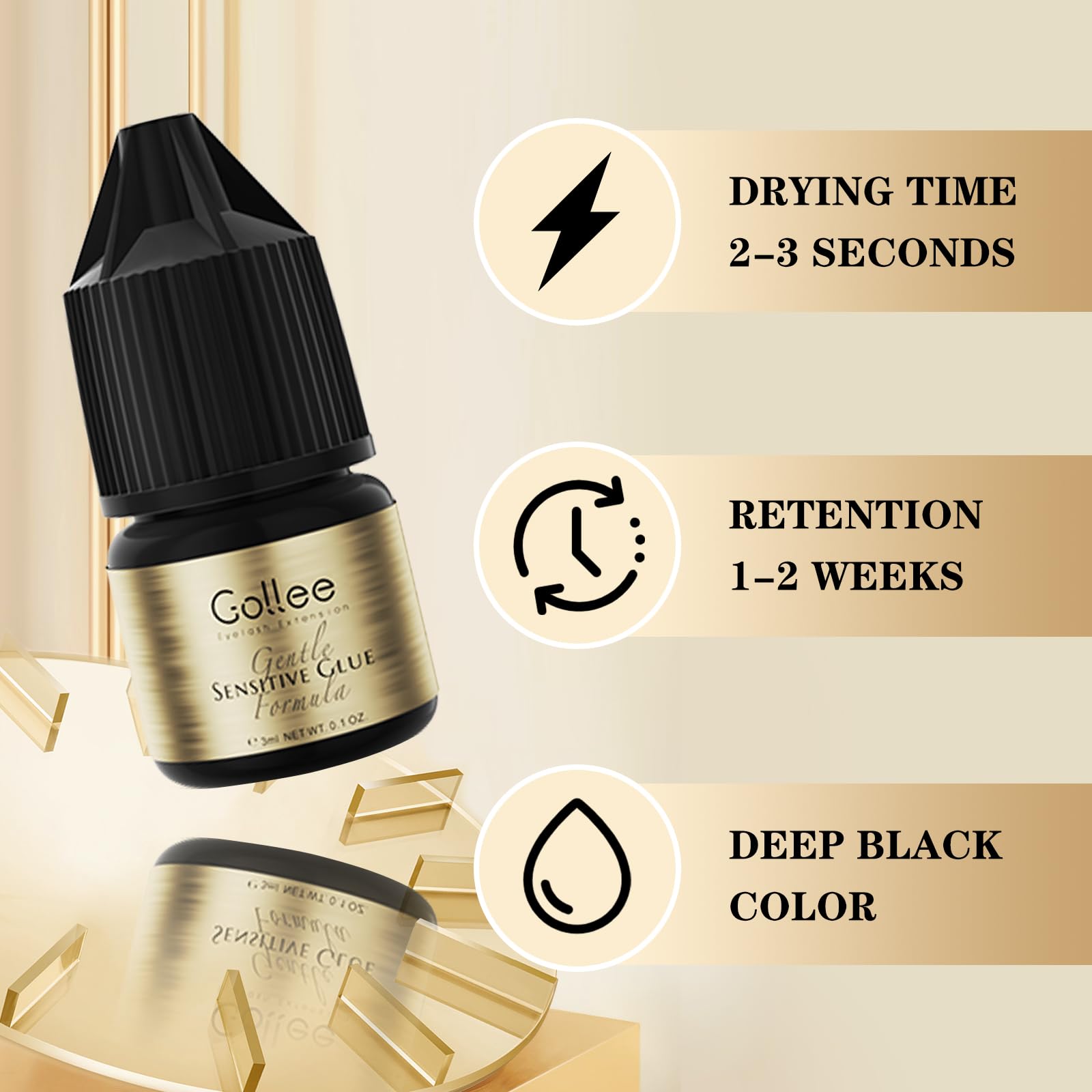 กาวติดขนตาปลอมแบบกลุ่ม Gollee  - Eyelash Extension Eye Irritation บทวิจารณ์และราคา